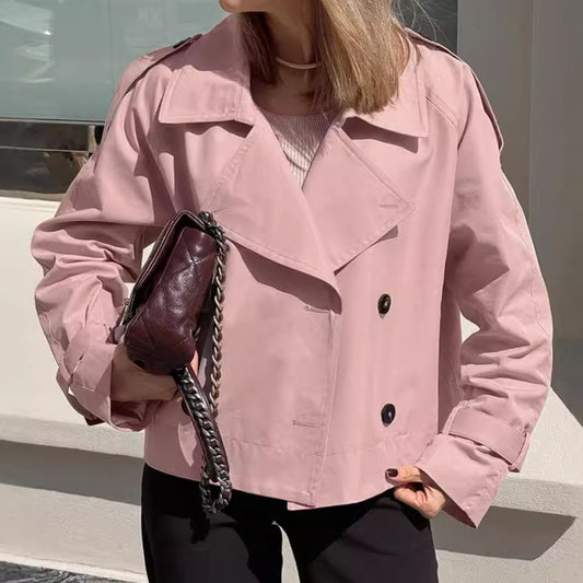 Olivia trench midi coat pink