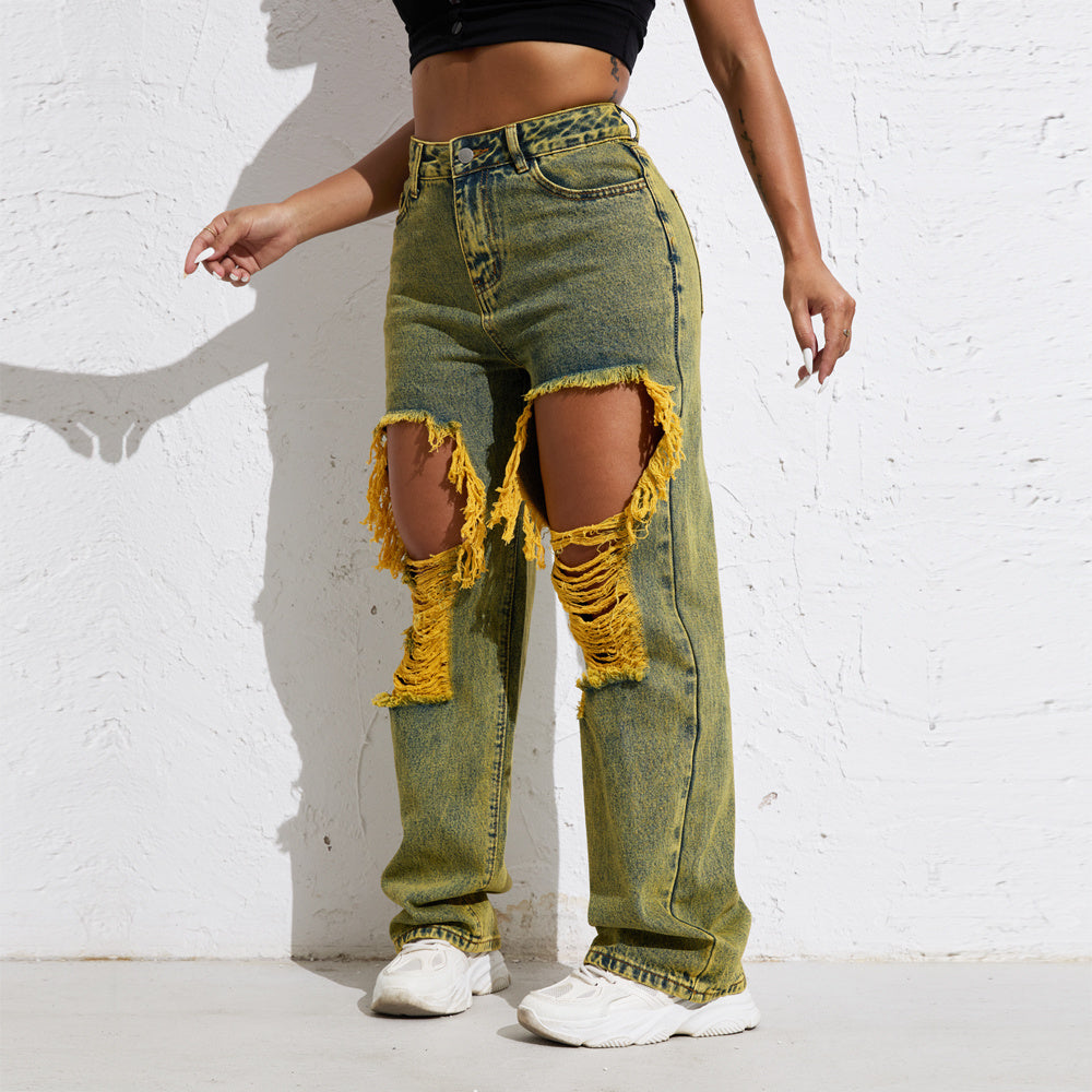 Olivia streetwear melody yellow wash jeans