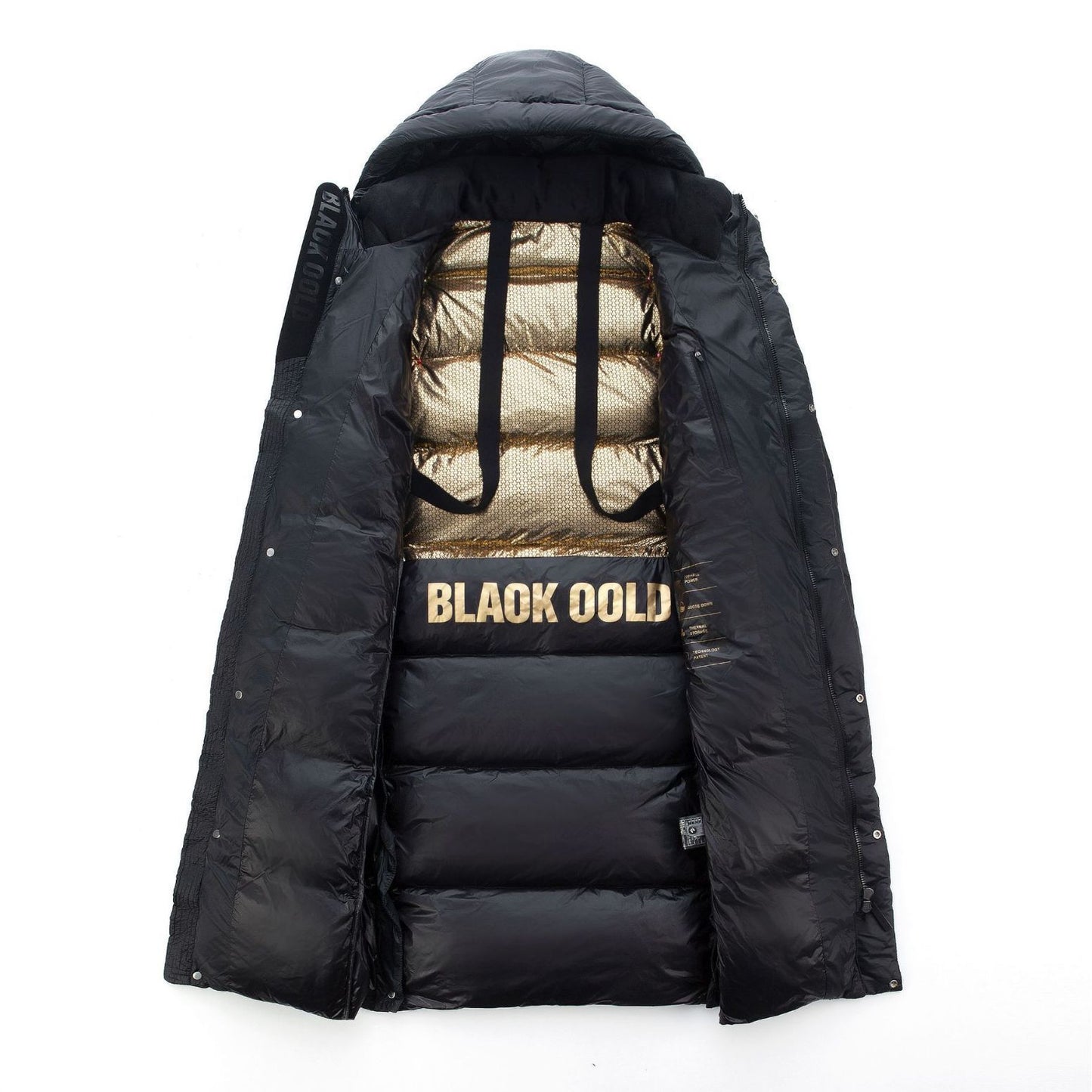 Olivia black gold long bear jacket