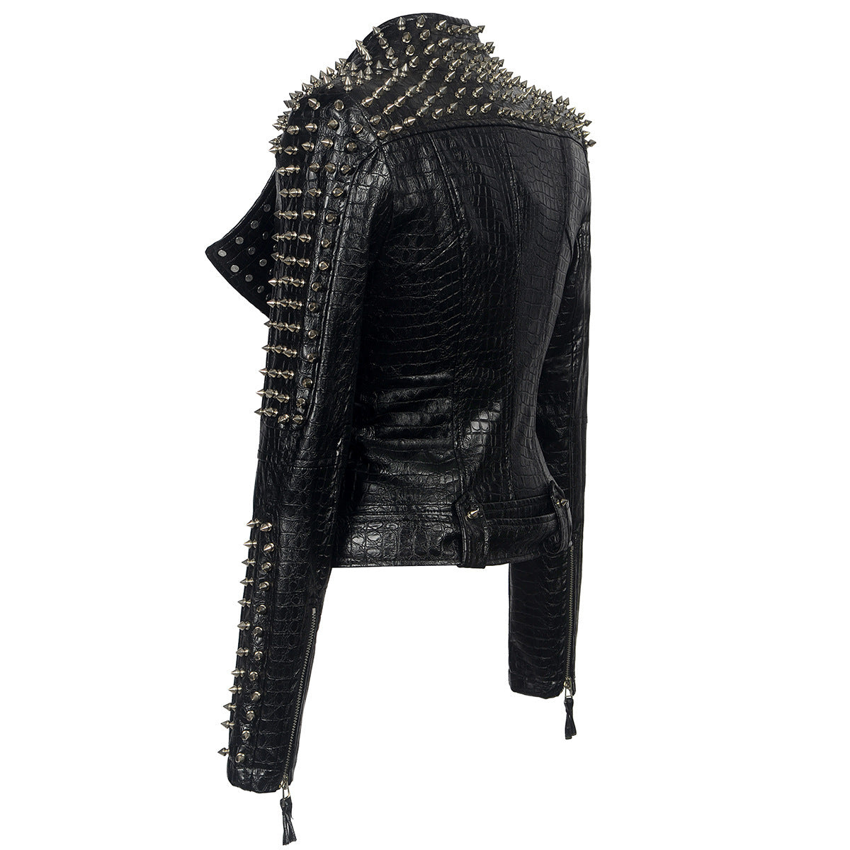 Olivia short motorcycle leather coat