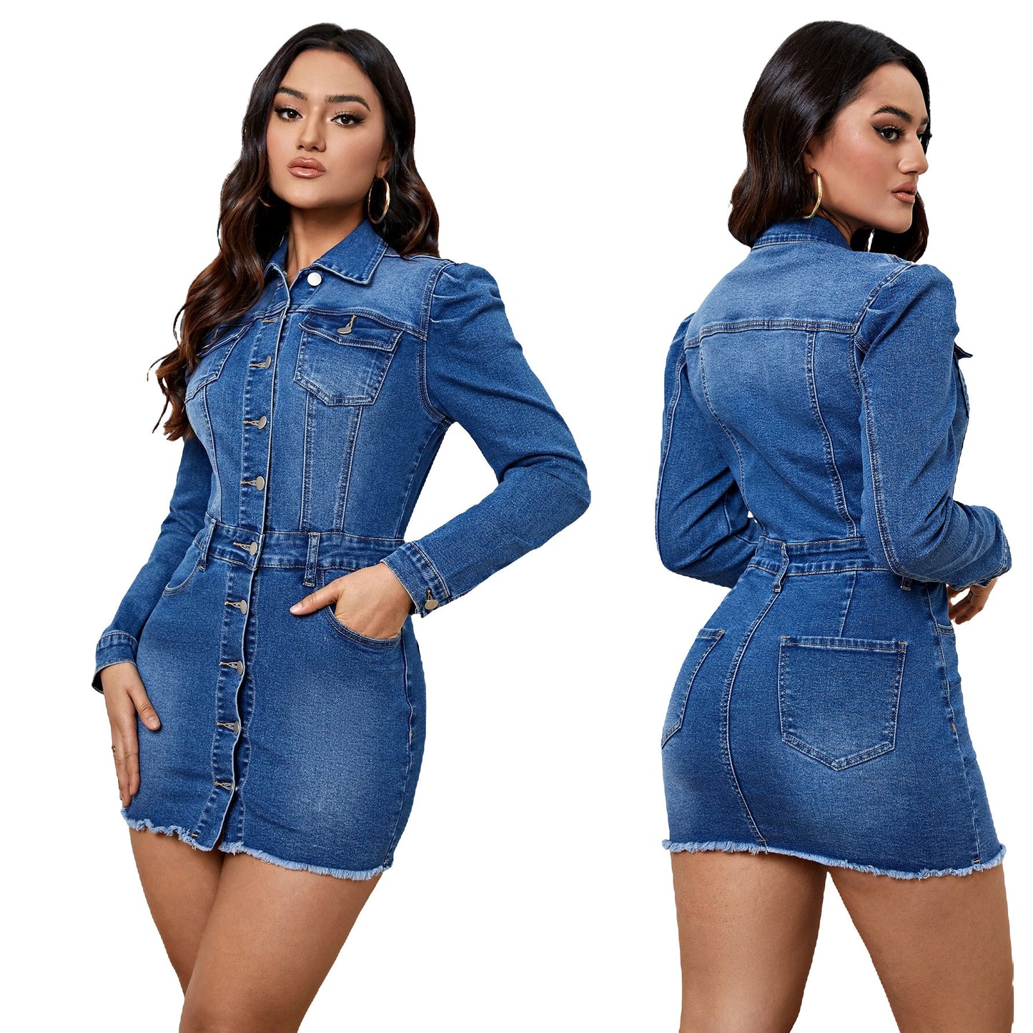 Olivia short denim dress