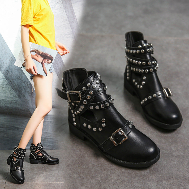 Olivia black belt boots