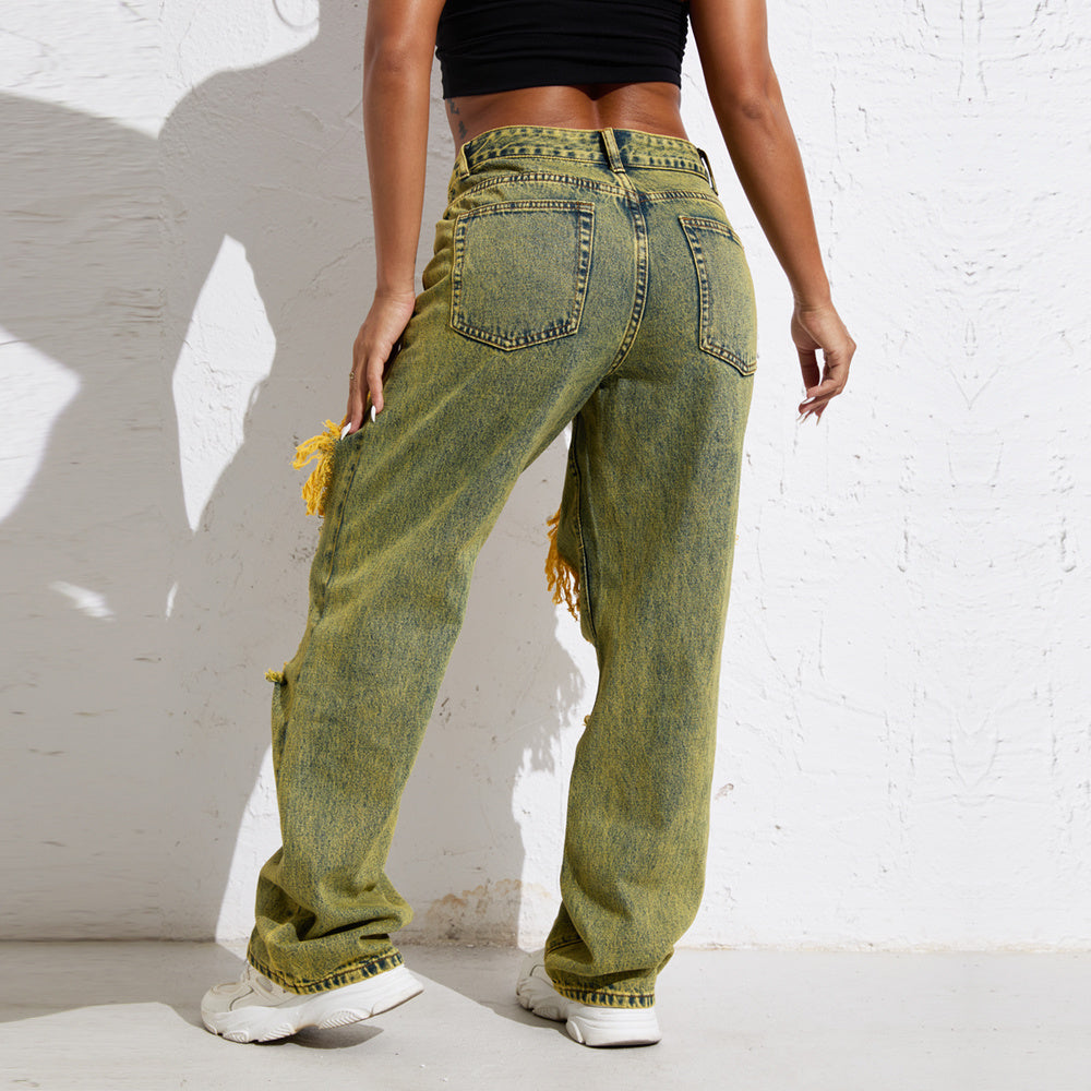 Olivia streetwear melody yellow wash jeans