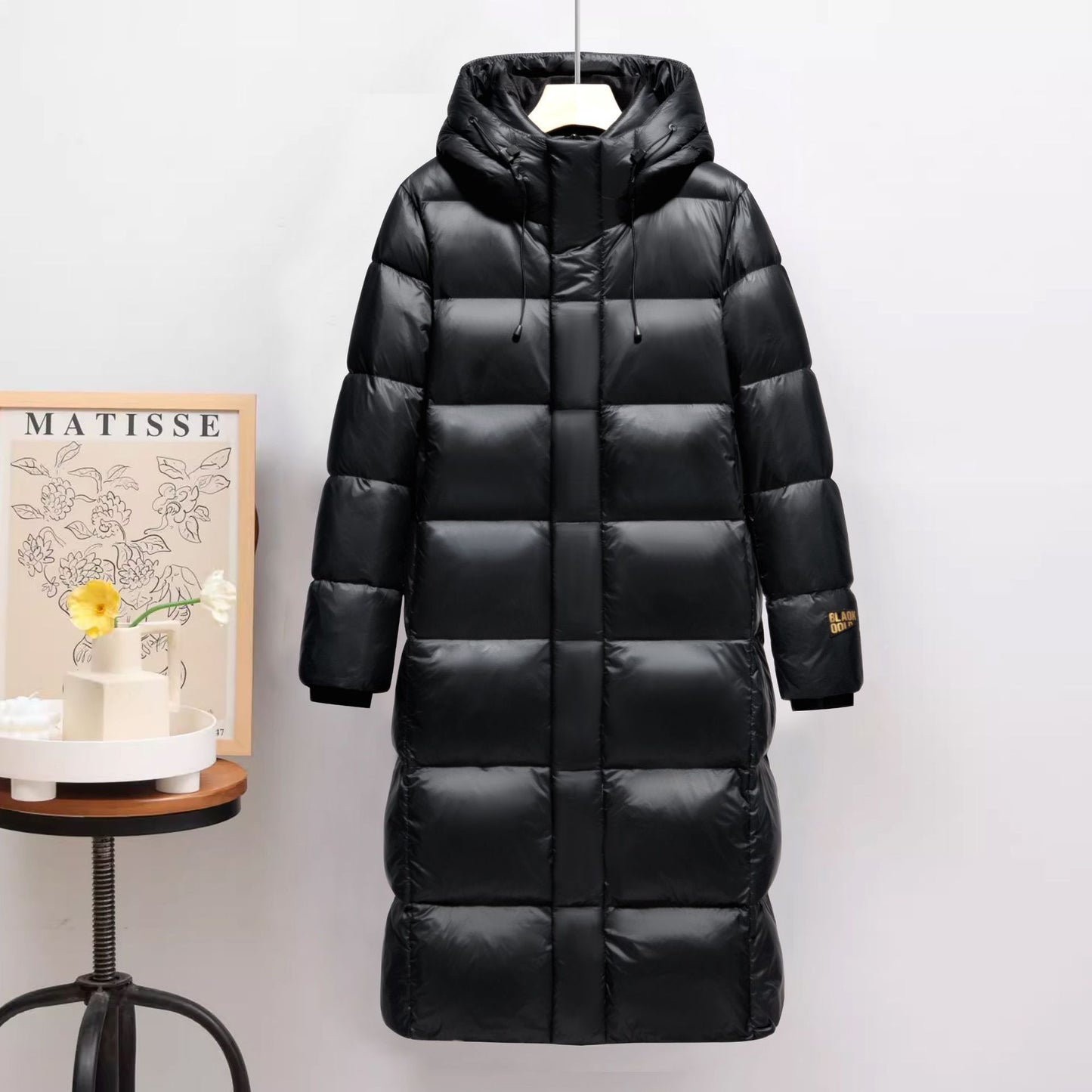 Olivia black gold long bear jacket