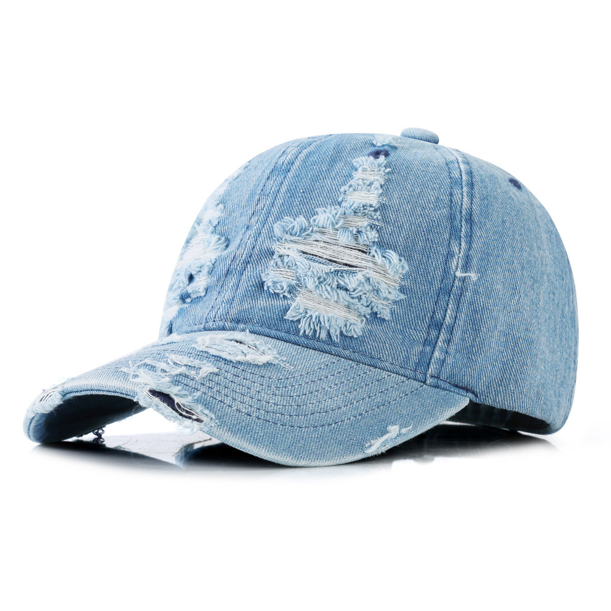 Olivia denim ripped baseball cap