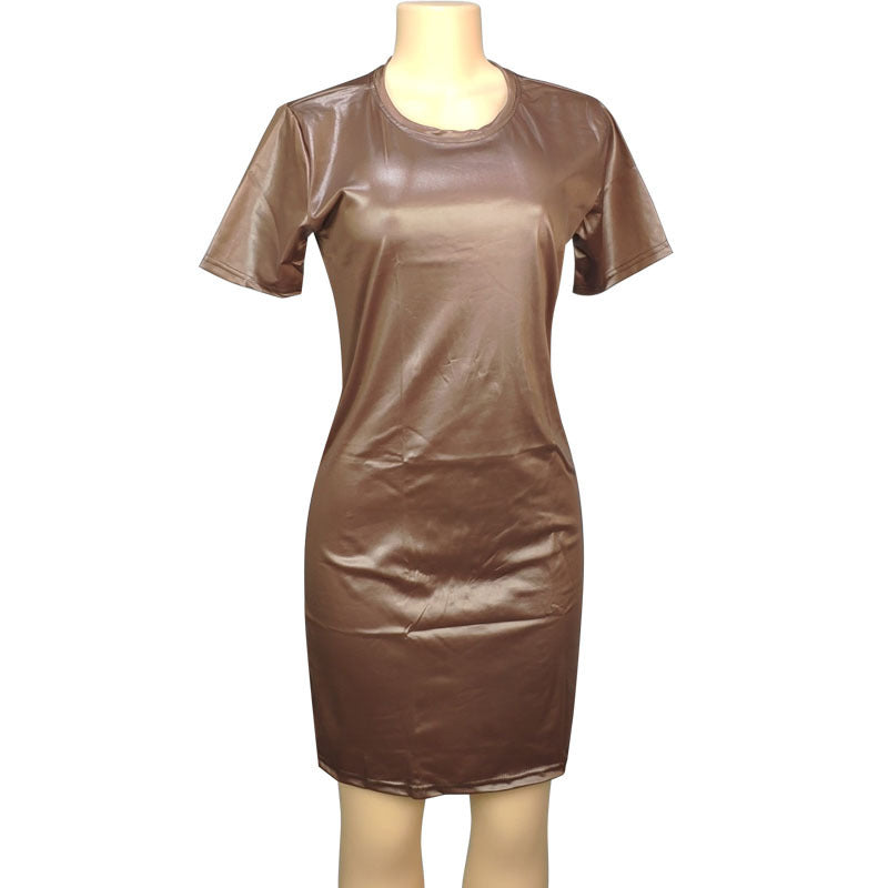 Olivia Leather Midi dress