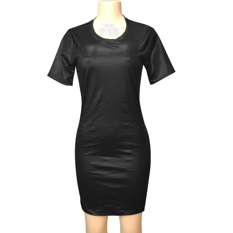 Olivia Leather Midi dress