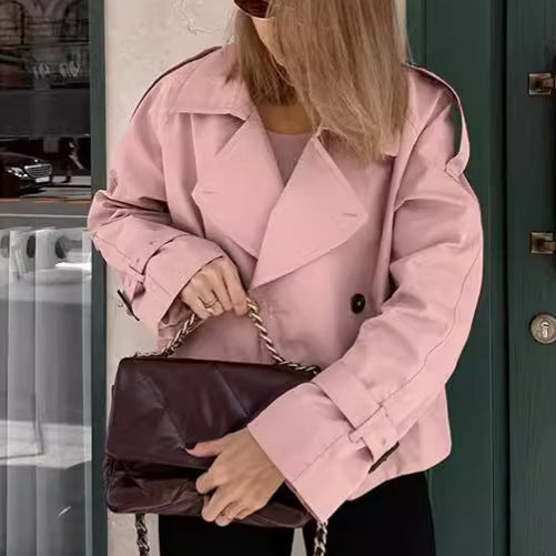 Olivia trench midi coat pink