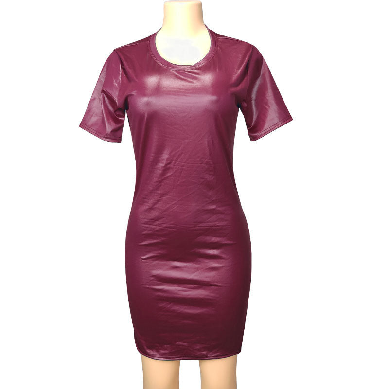 Olivia Leather Midi dress