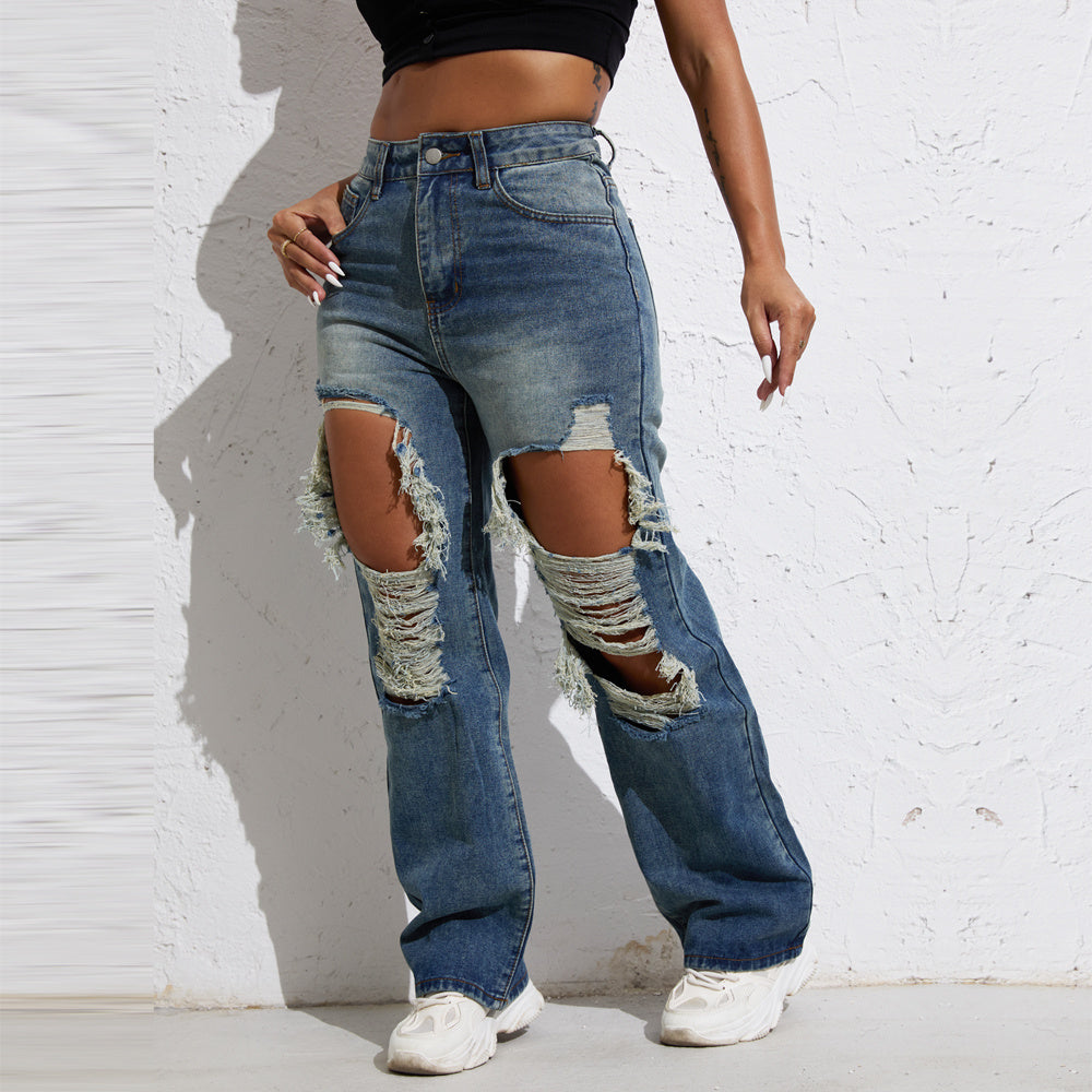 Olivia streetwear blue wash jeans